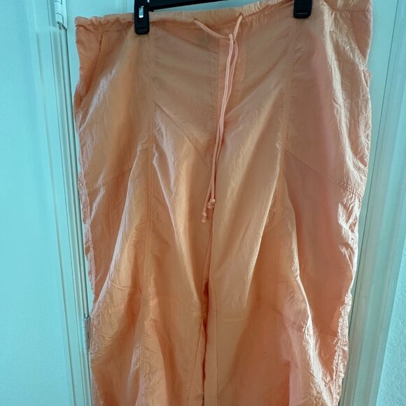 Wild Fable Peach Orange Recycled Nylon Drawstring Cargo Pants L - Picture 11 of 13